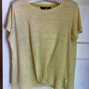 Charter Club Yellow Striped Women's Top